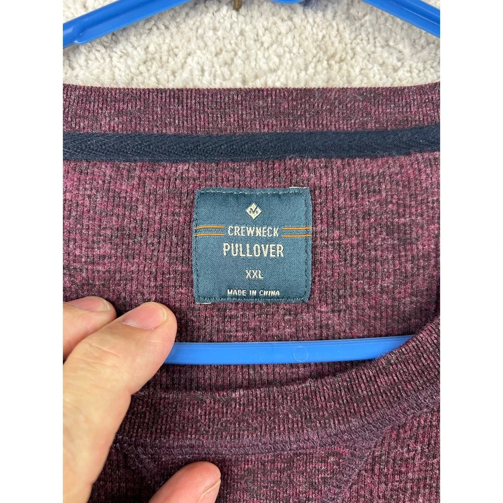 Member's Mark Heathered Pullover XXL Port Burgundy Crewneck Dadcore Casual Relax
